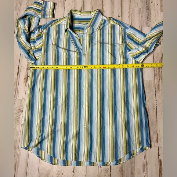 Tommy Bahama Shirt Men's Large Blue/green Button Up 100% Silk Long Sleeve L - Picture 5 of 13